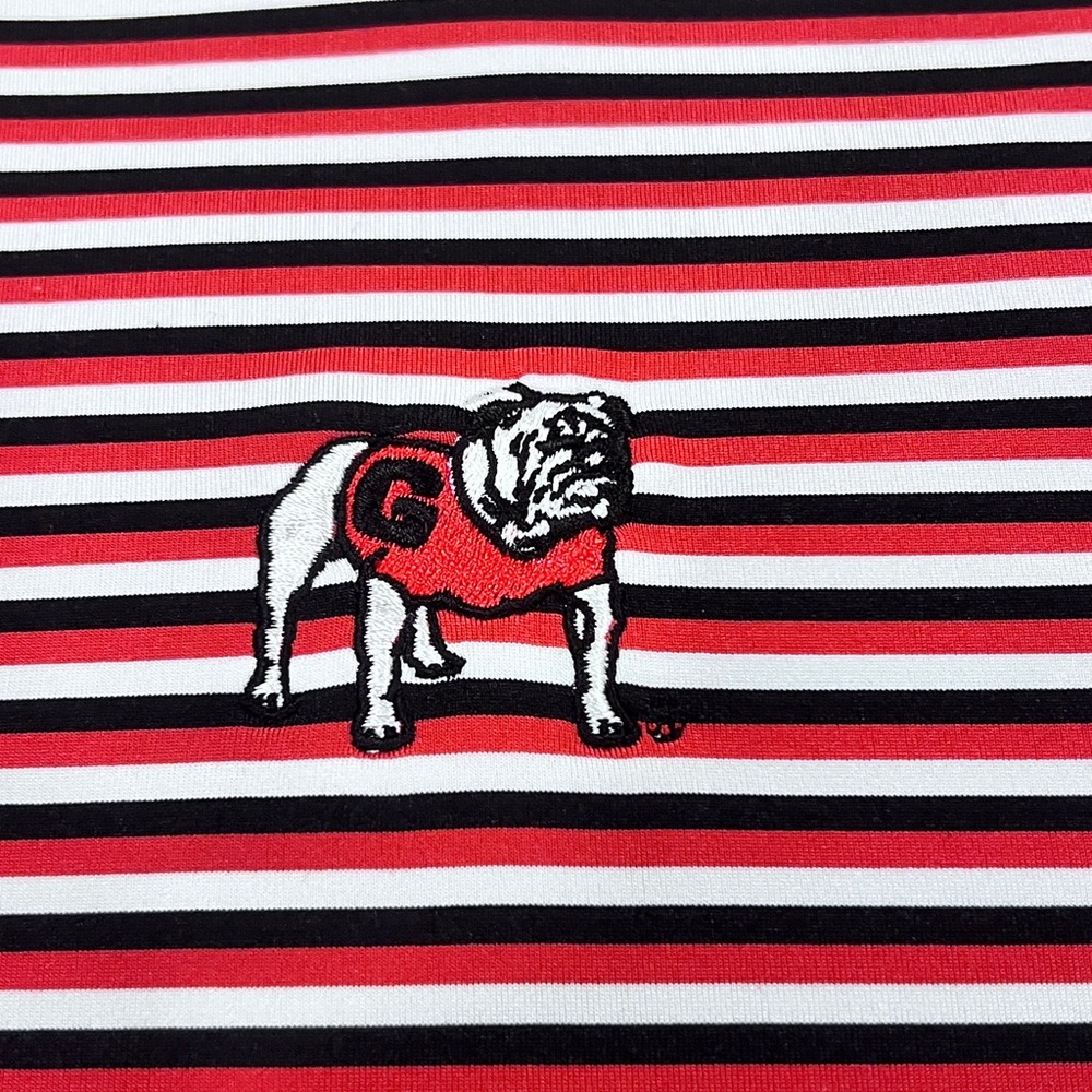 Game Day Red and Black Striped Polo Shirt